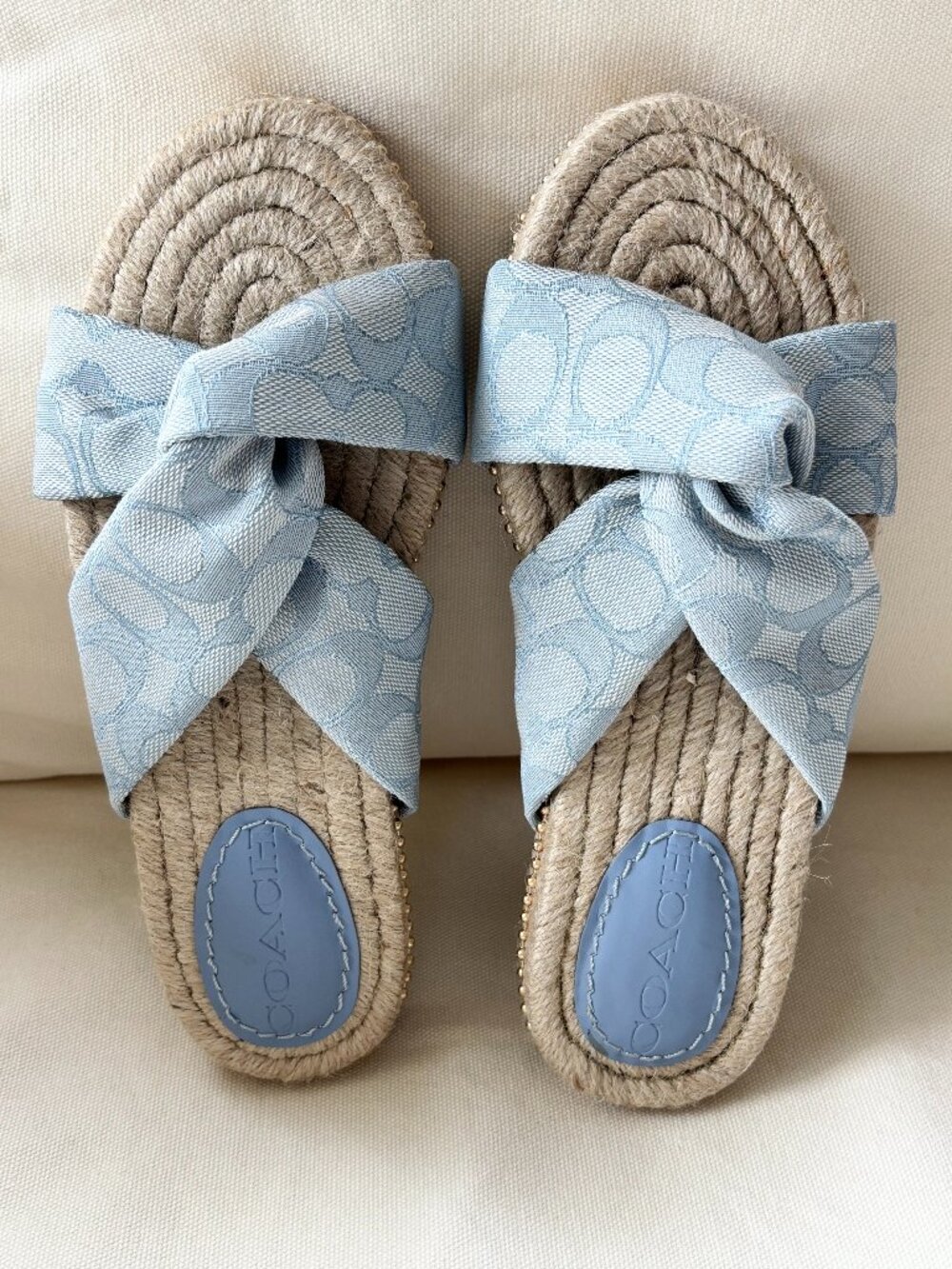 Brand New - Coach Charli Espadrille Sandals in Light Blue (Size 6B)